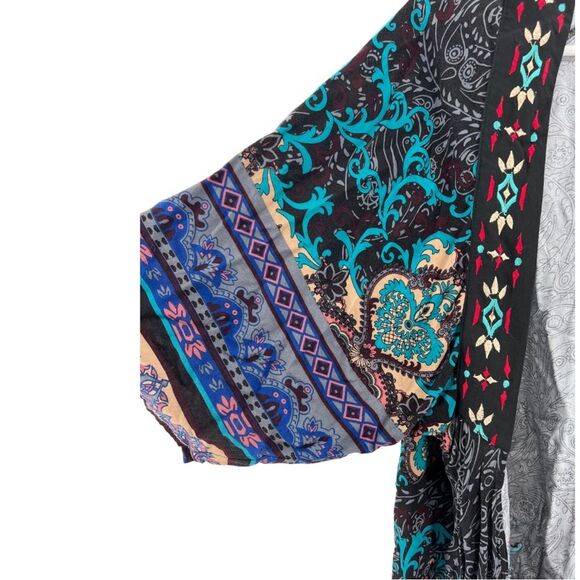 Flying Tomato embroidered open front cardigan duster M/L rayon lightweight - Picture 3 of 7